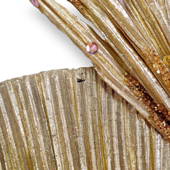 Whittall And Shon Gold Glitter Vintage Church Derby Hat - Picture 8 of 12